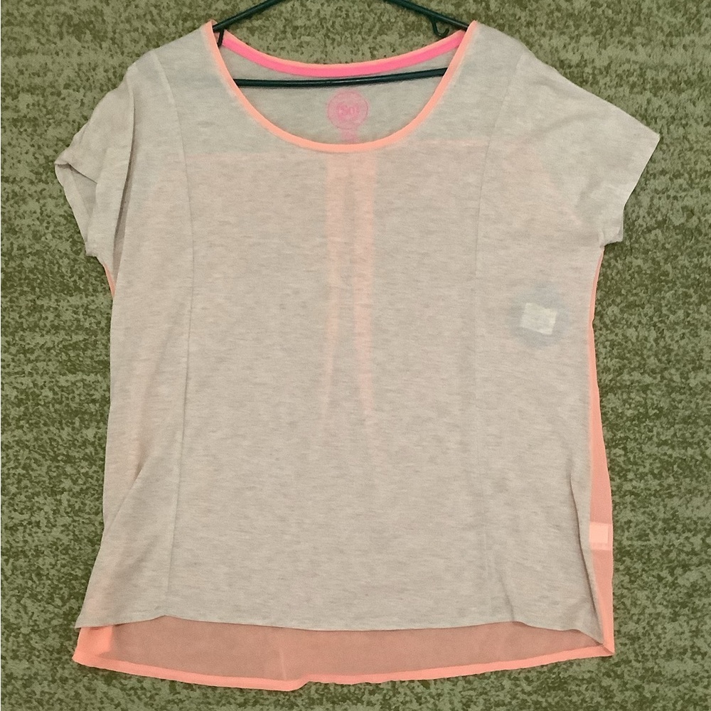 NWT SO kohls beige/peach sheer blouse